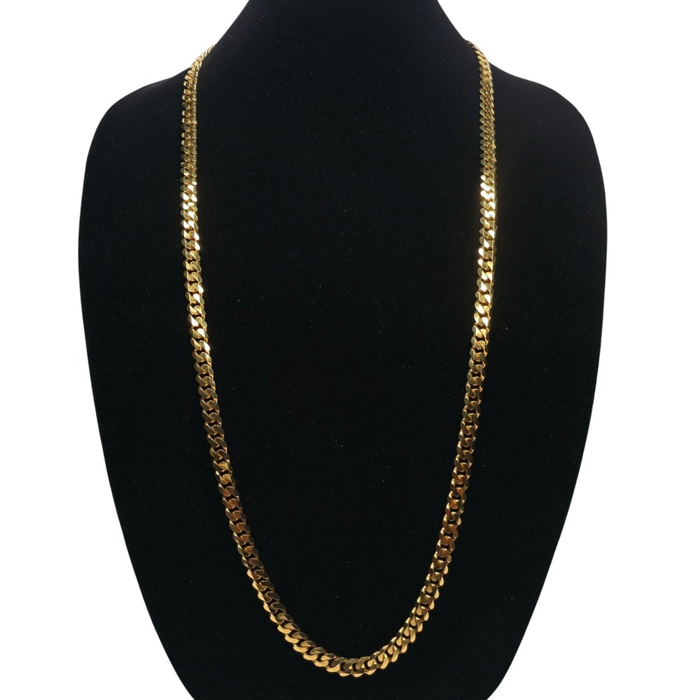 Monet Gold Tone Cuban Link Chain Necklace Long 36" Jewelry